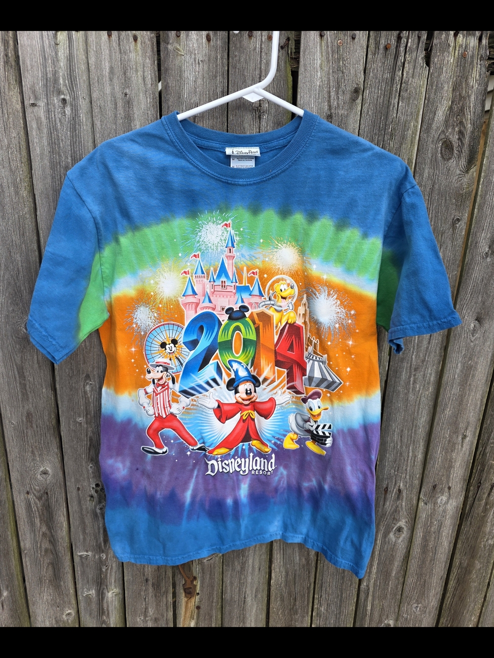 DISNEYLAND KIDS MEDIUM Colorful Tie-Dye 2014 Celebration  T-Shirt